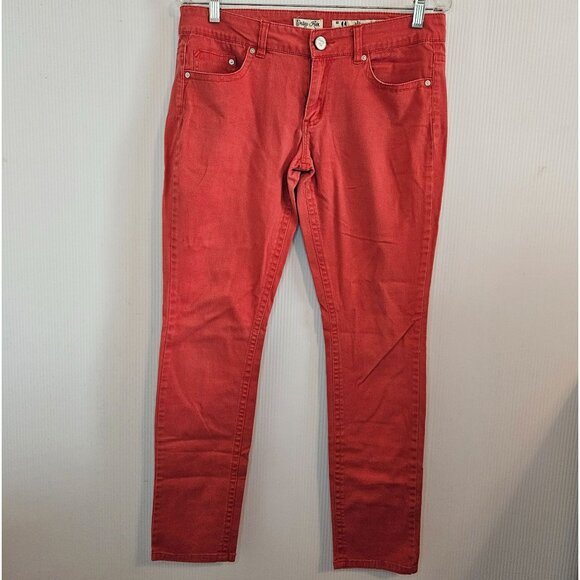 Indigo Rein Forever 5 Pocket Jeans Coral Red Size 11 Juniors cotton & spandex - Picture 1 of 10